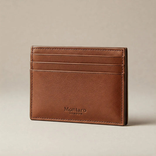 The Canterbury – Genuine Full Grain Leather Card Holder (BROWN) Montaro London