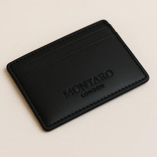 The Canterbury – Genuine Full Grain Leather Card Holder (BLACK) Montaro London